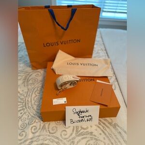 Louis Vuitton Cream and Tan Women's Strap